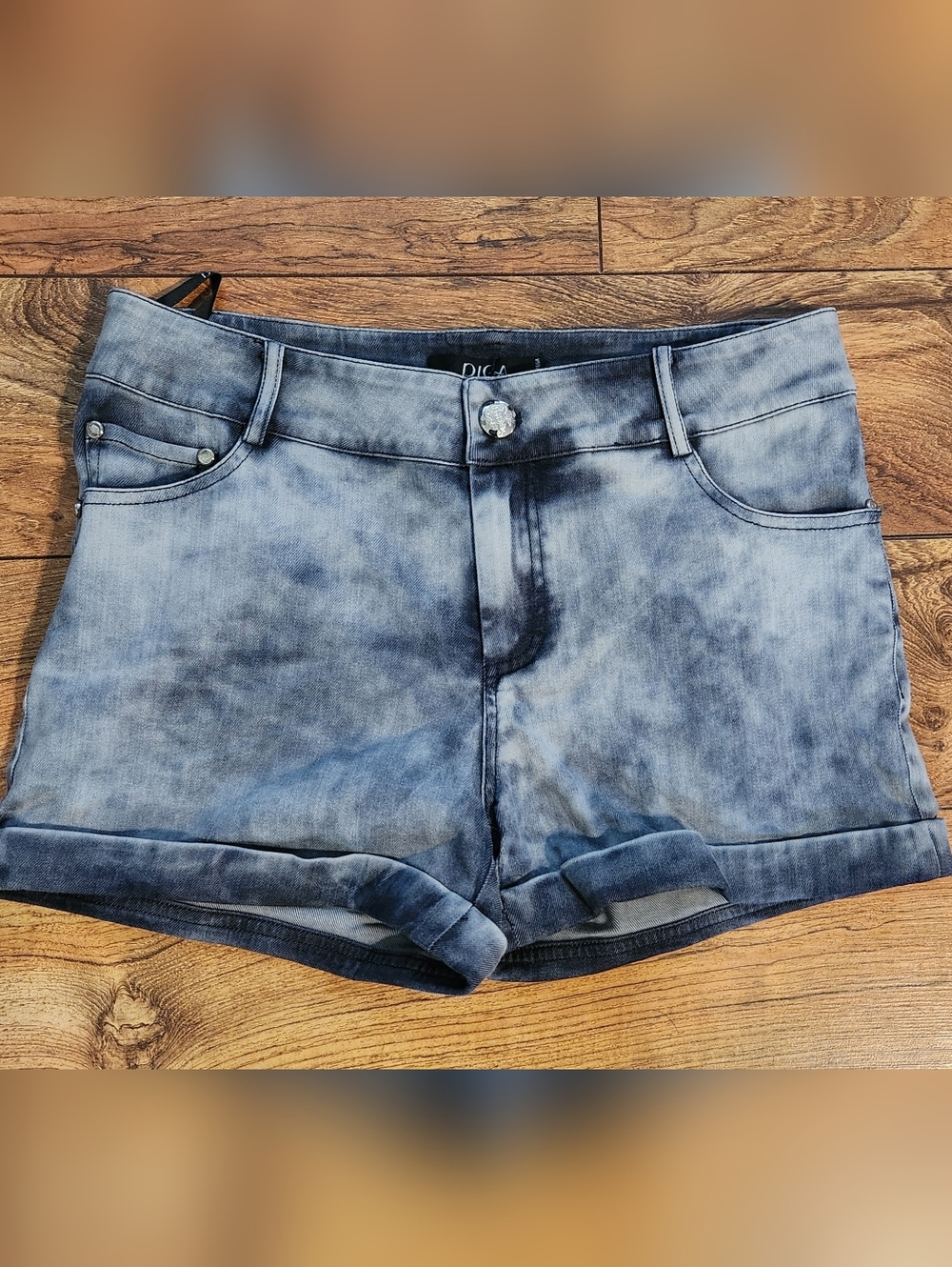Women's Washed Denim Shorts, Size M
